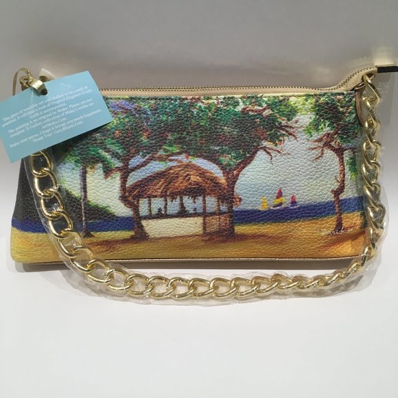 Handbags - NWT TROPICAL SUMMER STYLE PURSE HAND PAINTED